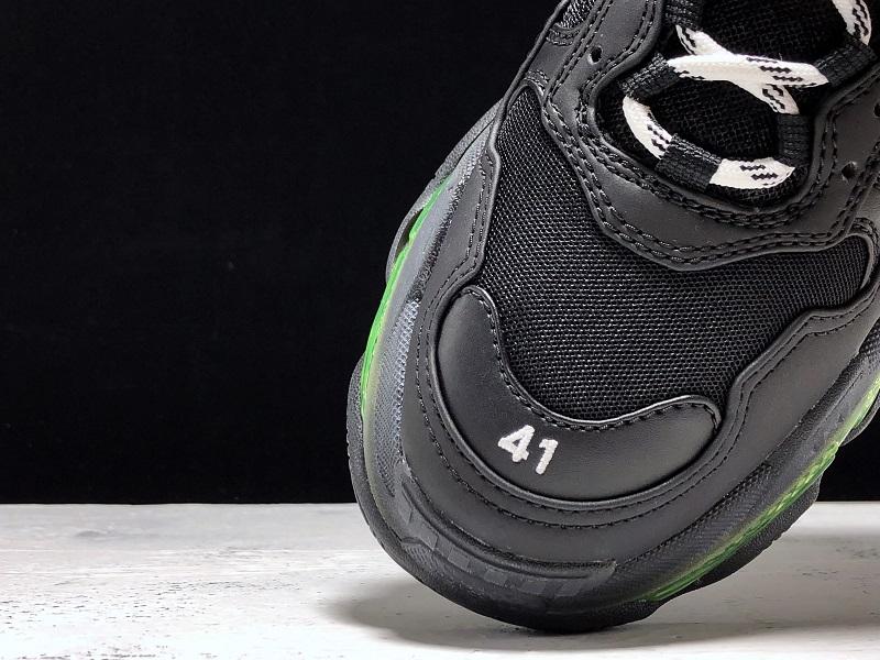 Triple S Sneaker "Black Green Clear Sole"