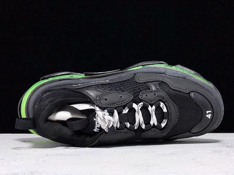 Triple S Sneaker "Black Green Clear Sole"