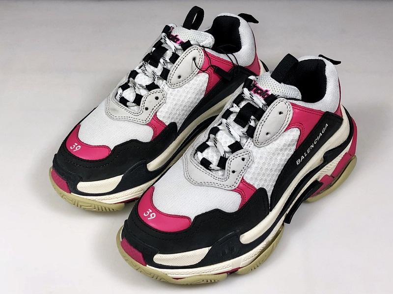 Triple S Sneaker "Black White Pink"