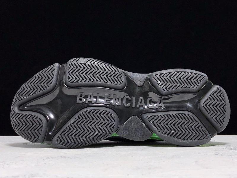 Triple S Sneaker "Black Green Clear Sole"