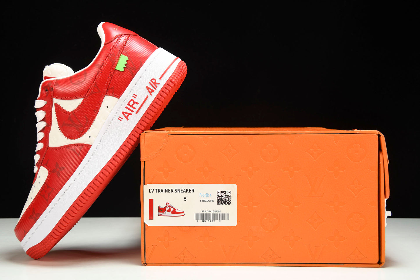 Louis Vuittоп x AF1 by Virgil Abloh 'Red White' (With Special Case)