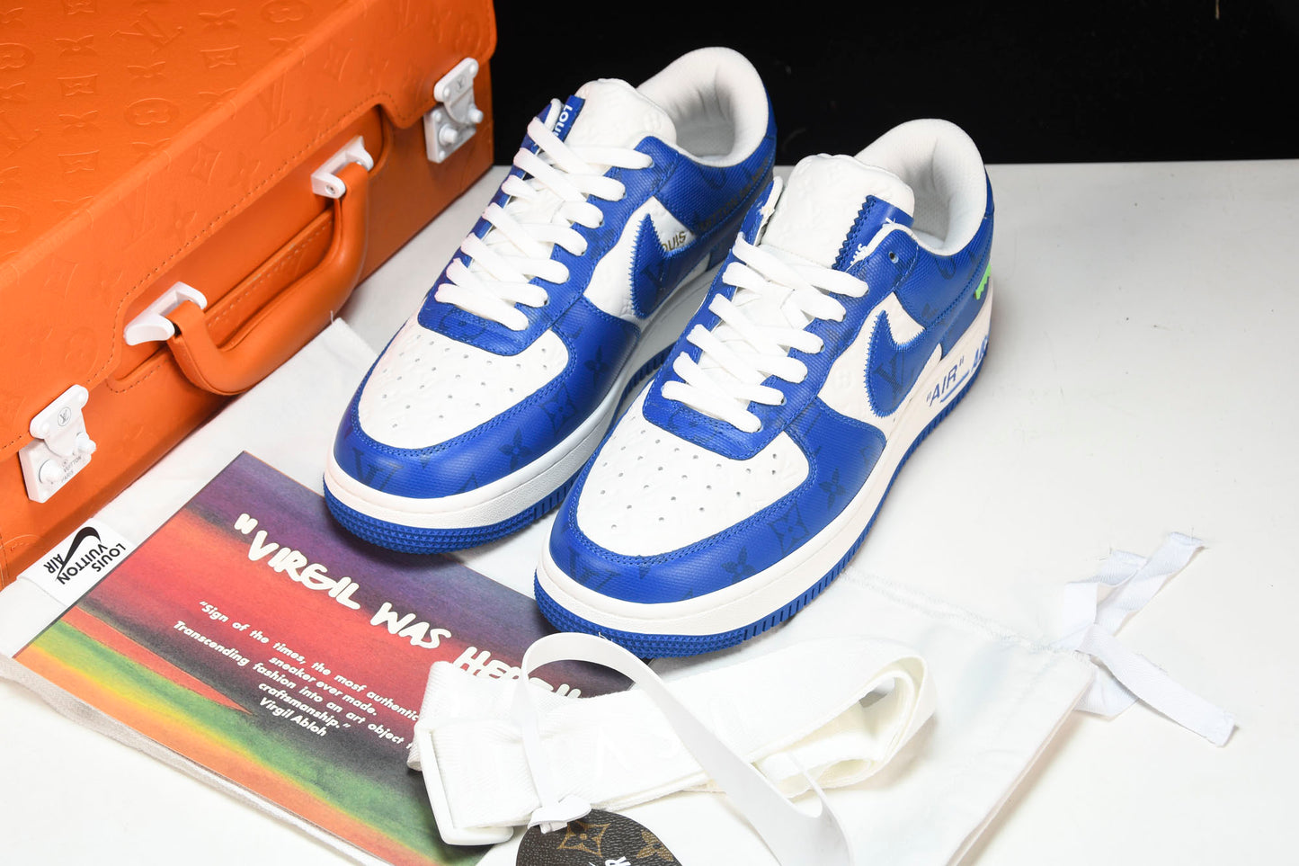 Louis Vuittоп x AF1 by Virgil Abloh 'White Blue' (With Special Case)