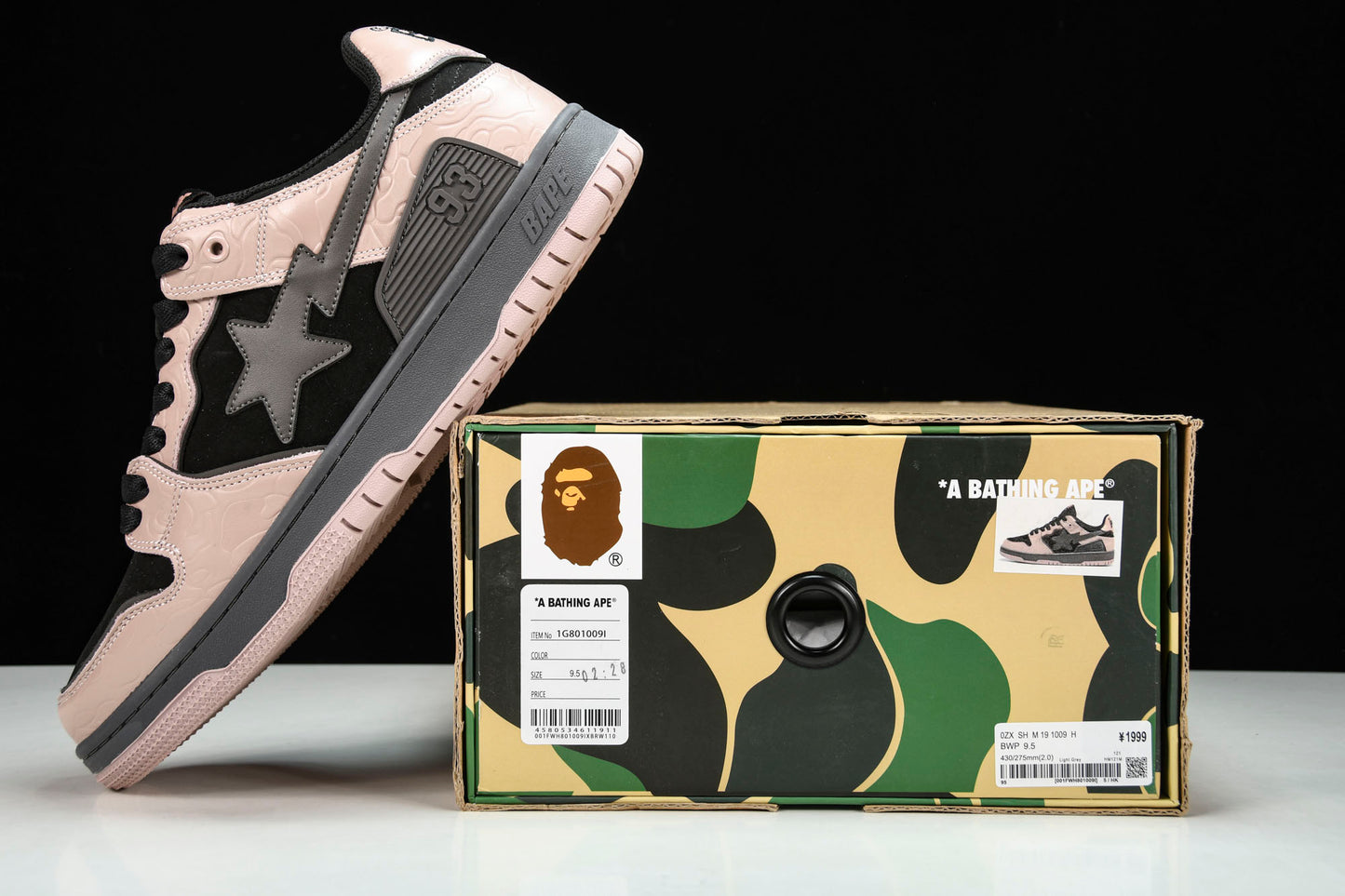 A Bathing Ape Bape SK8 Sta ‘Dirty Pink Black’