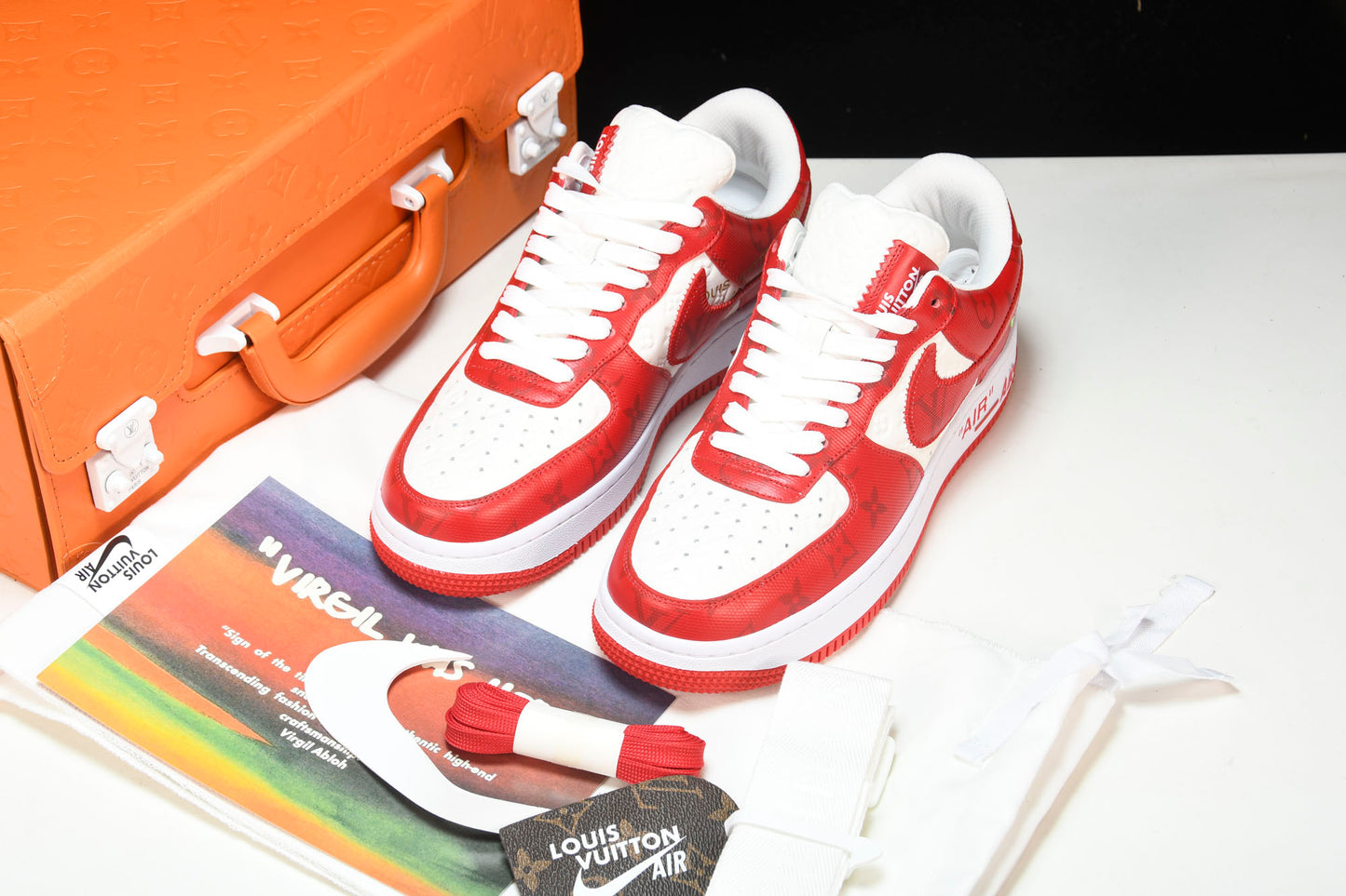 Louis Vuittоп x AF1 by Virgil Abloh 'Red White' (With Special Case)