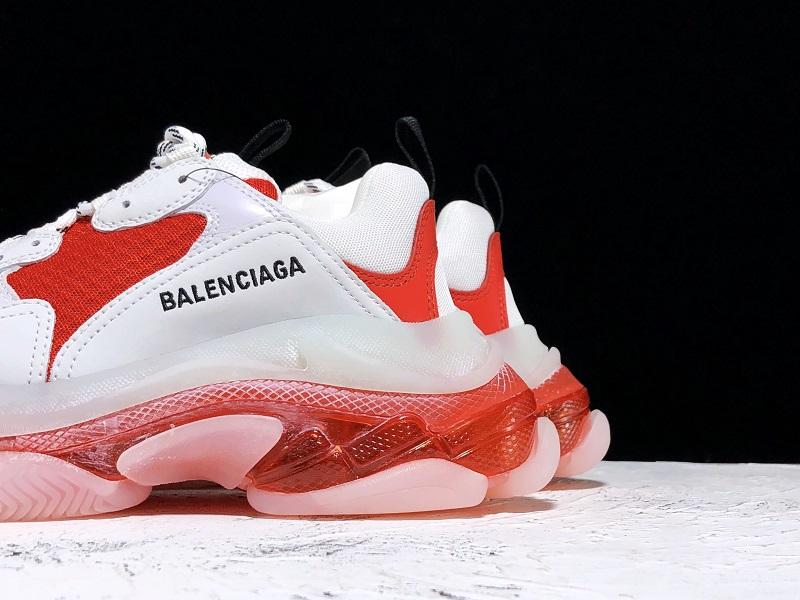 Triple S Sneaker "White Red Clear Sole"