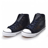 High Top Black Leather Vintage Sneakers