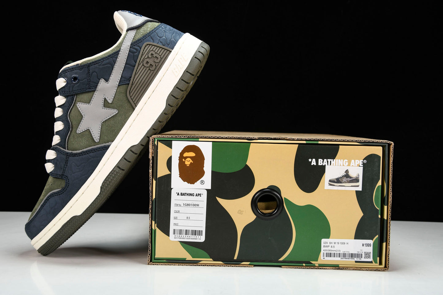 A Bathing Ape Bape SK8 Sta ‘Navy Khaki’