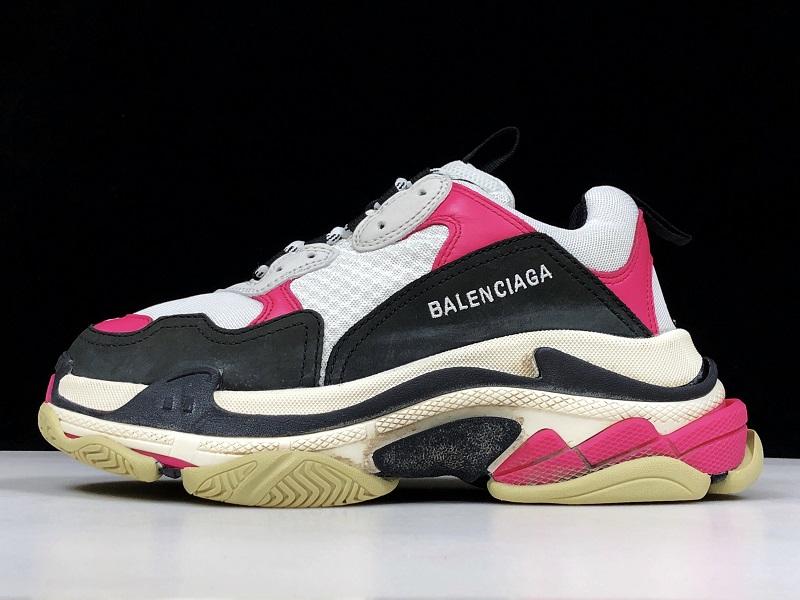 Triple S Sneaker "Black White Pink"