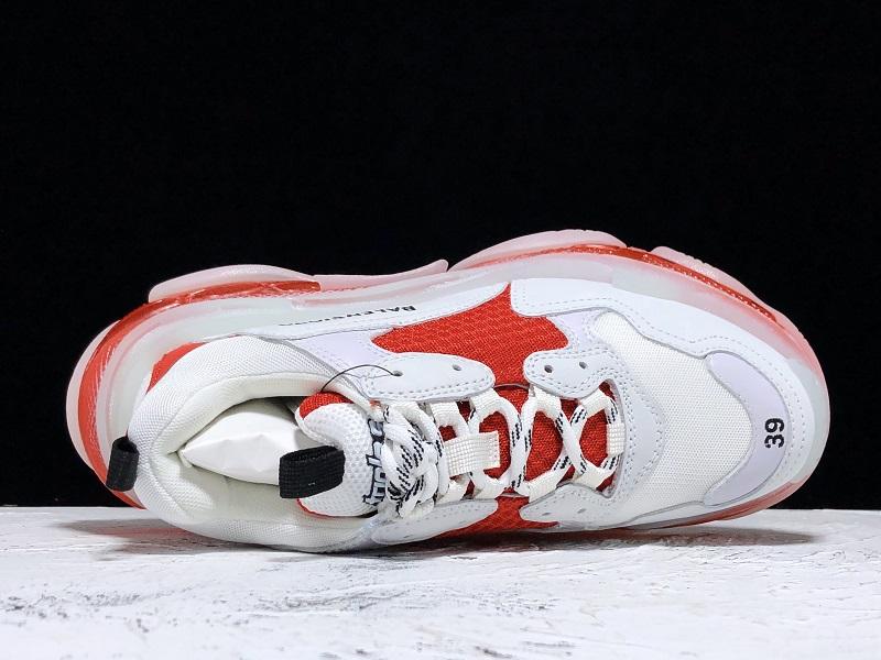 Triple S Sneaker "White Red Clear Sole"