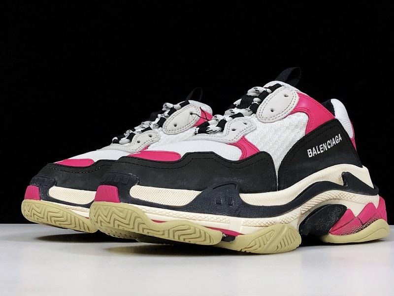 Triple S Sneaker "Black White Pink"