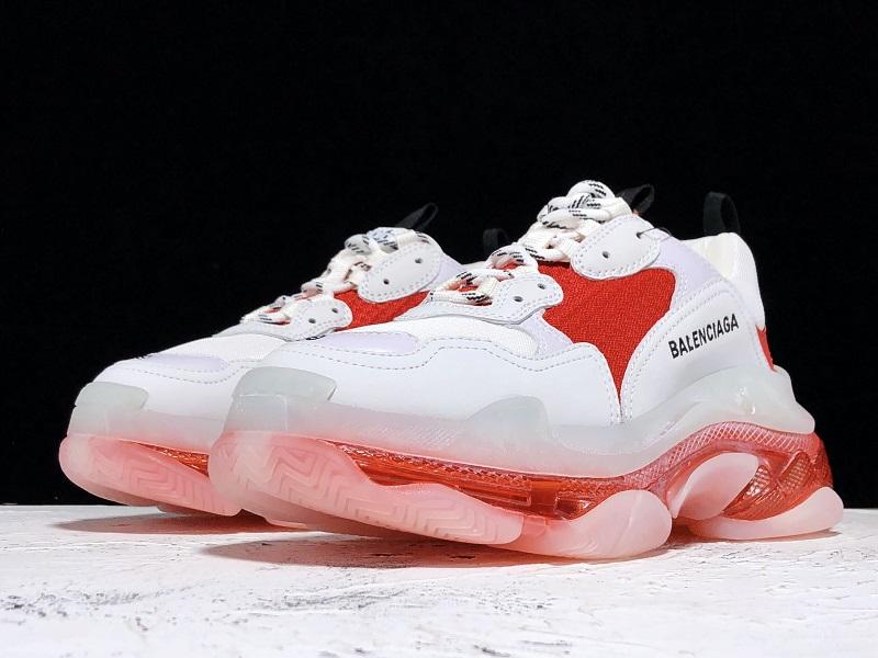 Triple S Sneaker "White Red Clear Sole"