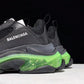Triple S Sneaker "Black Green Clear Sole"