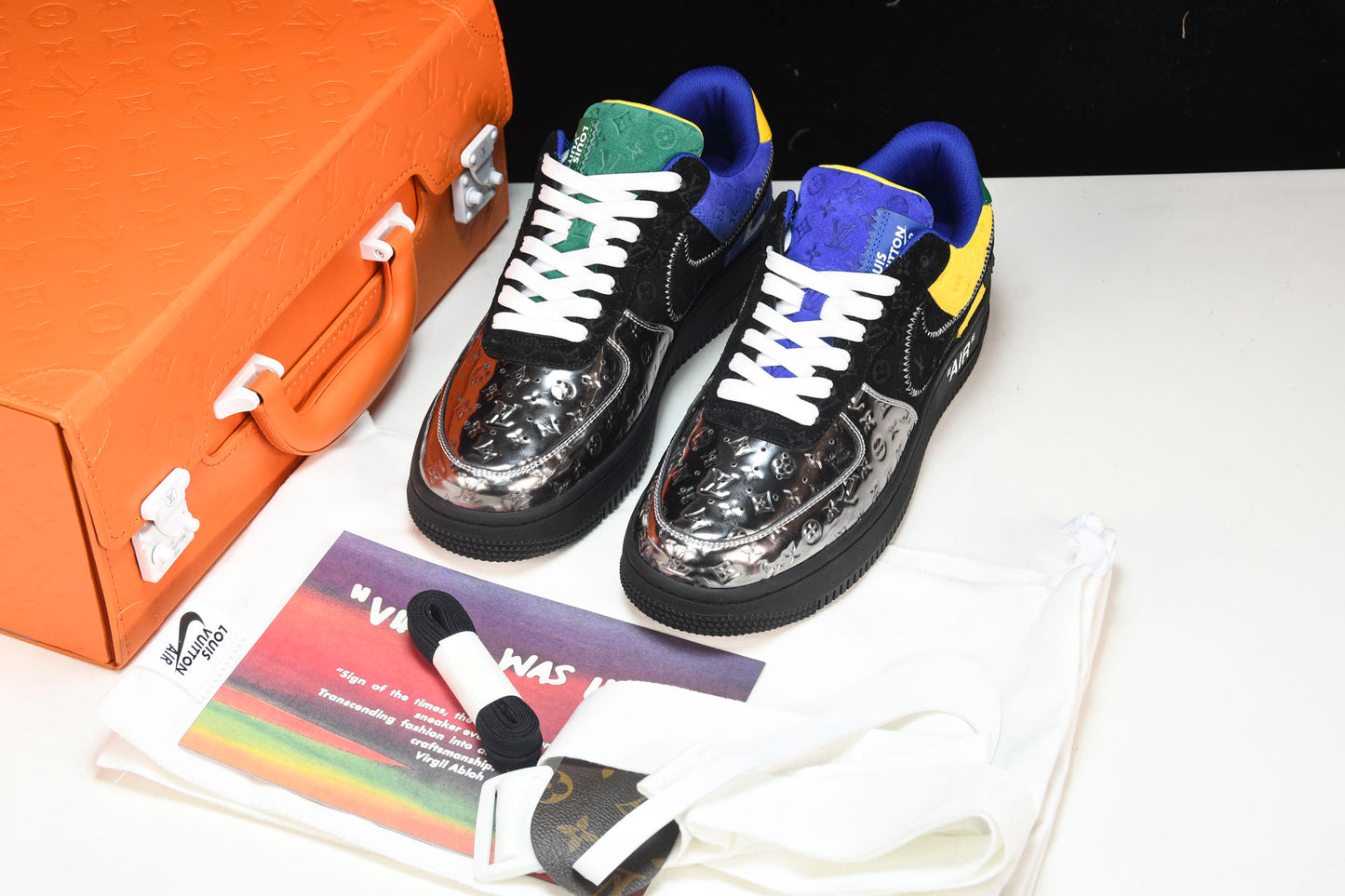 Louis Vuittоп x AF1 by Virgil Abloh 'Metallic Silver' (With Special Case)