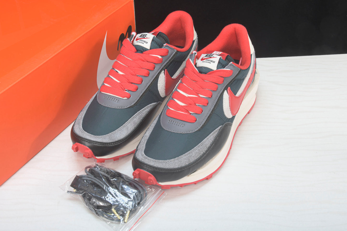 Sacai x Undercover x LD Waffle 'Midnight Spruce University Red'