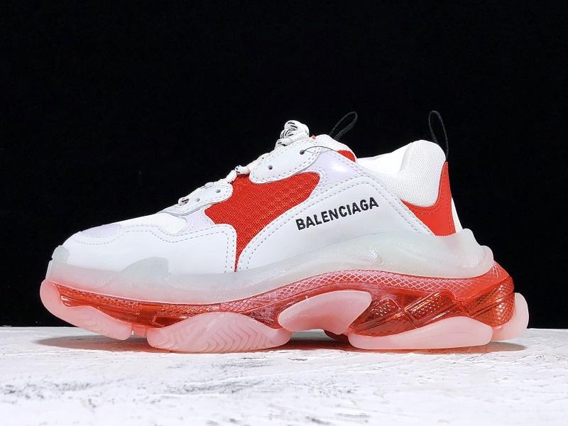 Triple S Sneaker "White Red Clear Sole"
