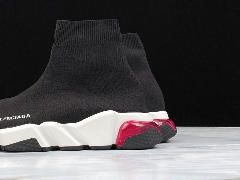Speed Trainers “Black White Red Clear Sole”