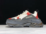 Triple S Sneaker "White Red Black Clear Sole"