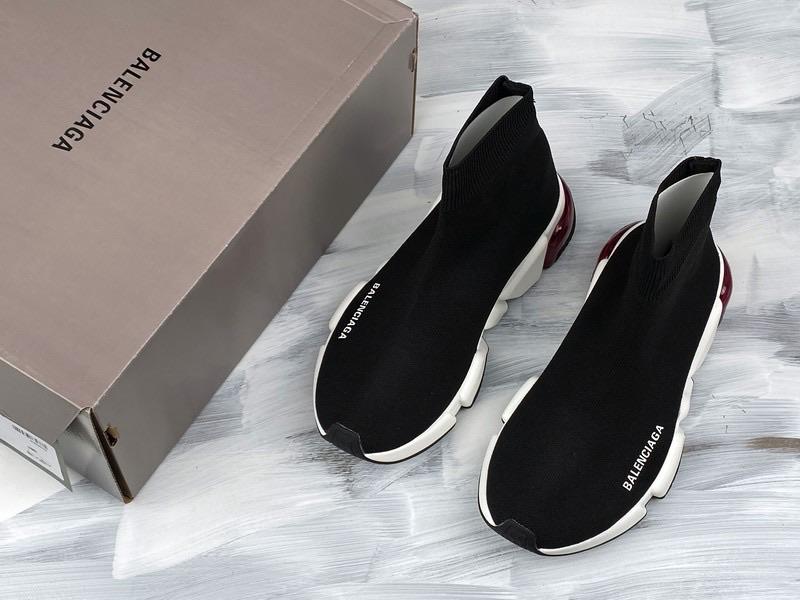 Speed Trainers “Black White Red Clear Sole”