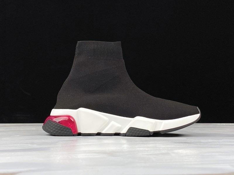 Speed Trainers “Black White Red Clear Sole”