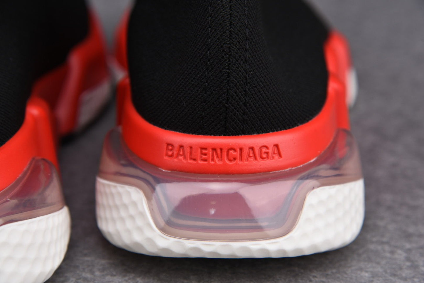 Speed Trainers “Black Red Clear Sole”