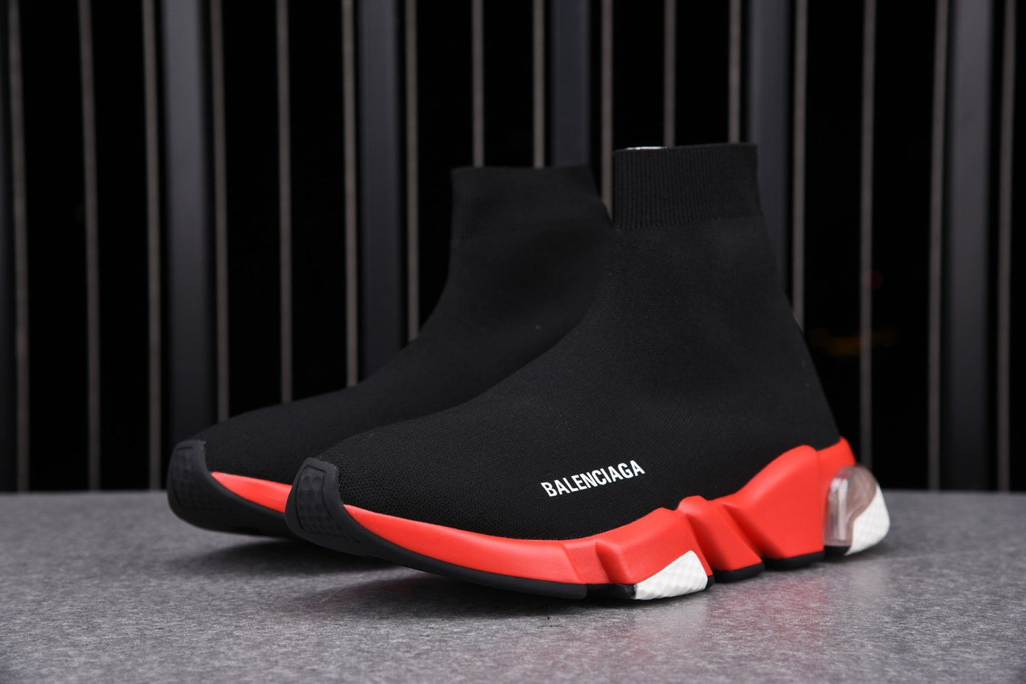 Speed Trainers “Black Red Clear Sole”