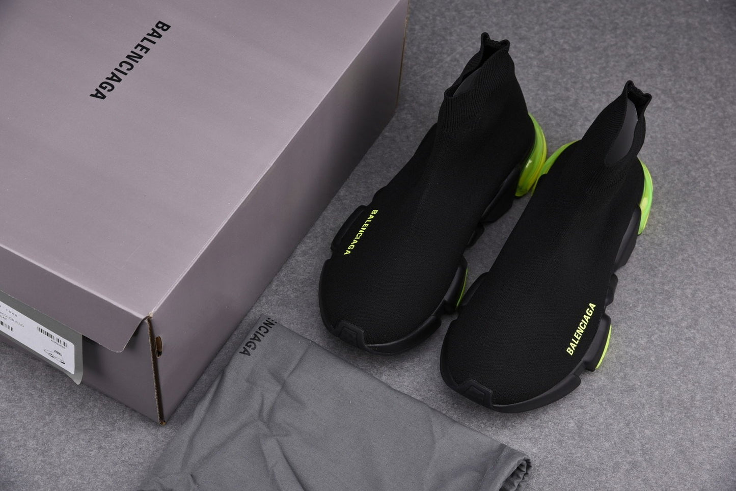 Speed Trainers “Black Yellow Fluo Clear Sole”