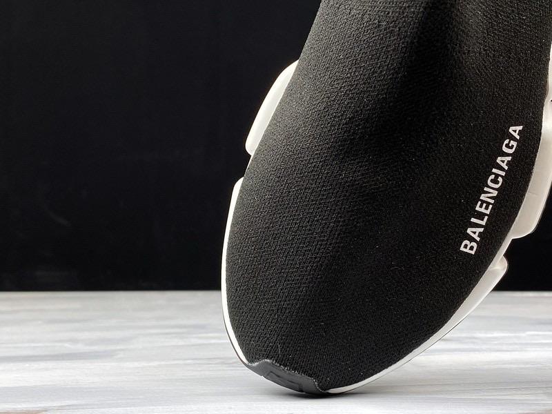 Speed Trainers “Black White Red Clear Sole”