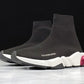 Speed Trainers “Black White Red Clear Sole”