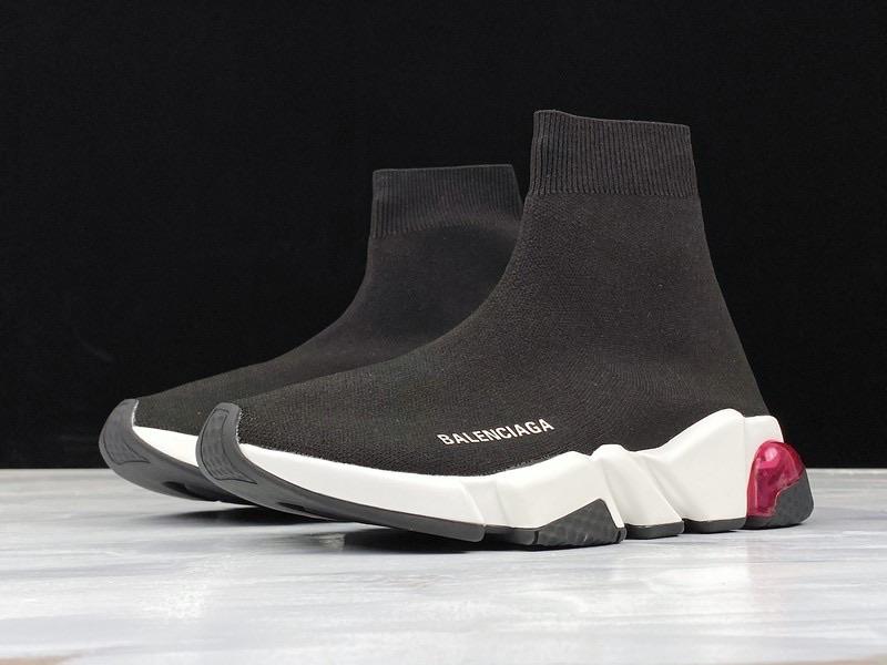 Speed Trainers “Black White Red Clear Sole”