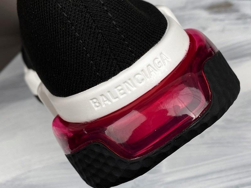 Speed Trainers “Black White Red Clear Sole”