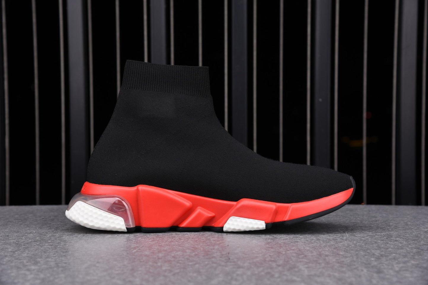 Speed Trainers “Black Red Clear Sole”