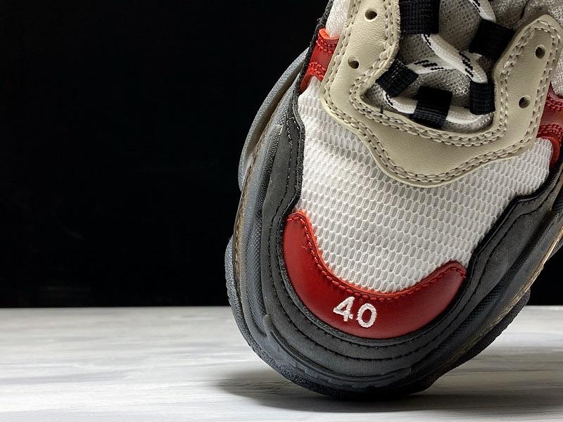 Triple S Sneaker "White Red Black Clear Sole"