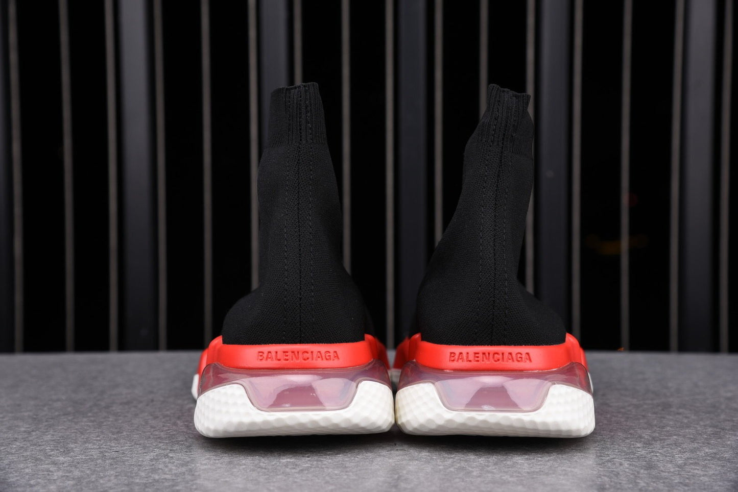 Speed Trainers “Black Red Clear Sole”