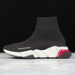 Speed Trainers “Black White Red Clear Sole”