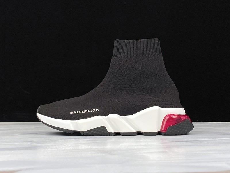 Speed Trainers “Black White Red Clear Sole”